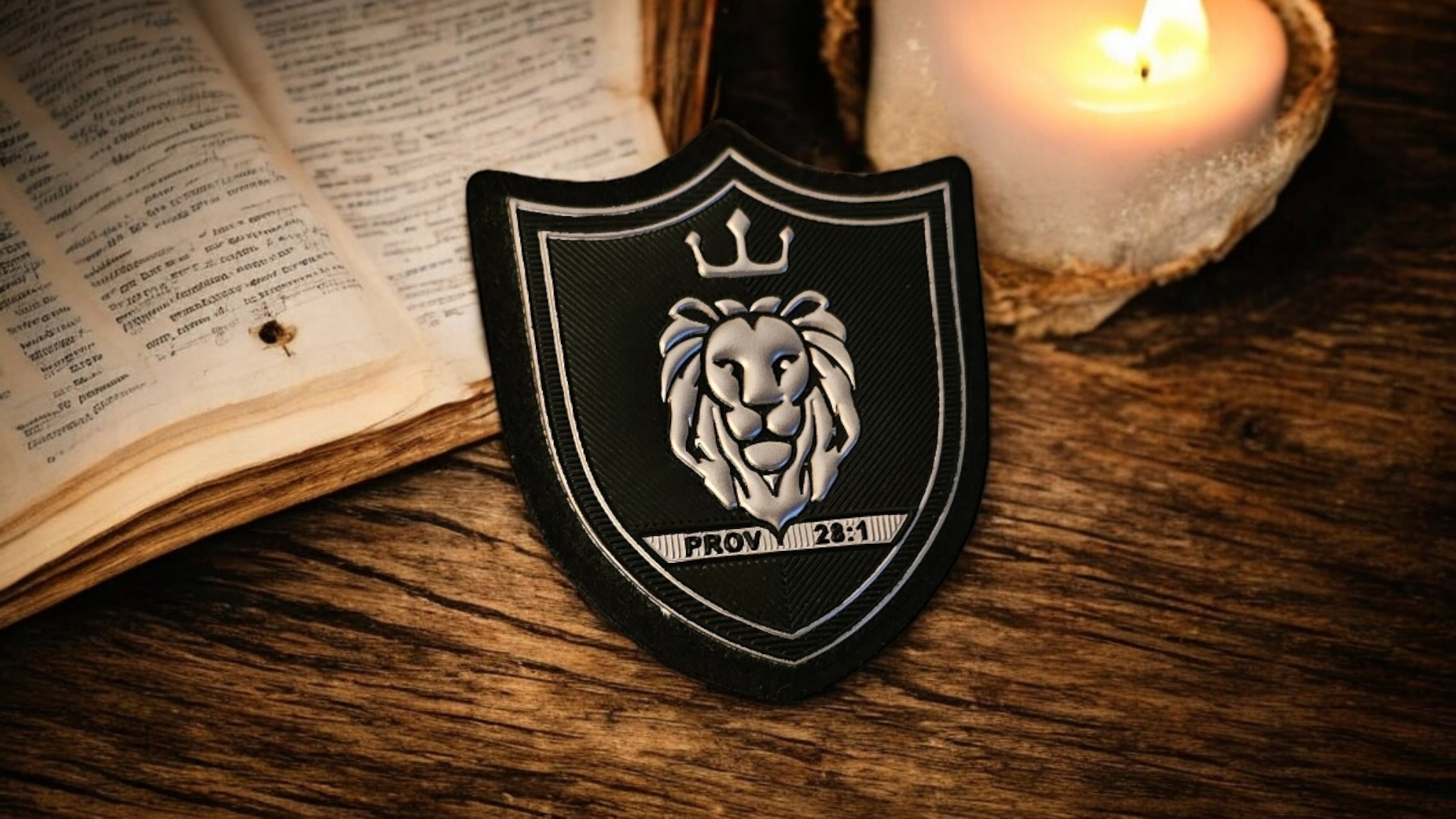 Proverbs 28:1 Shield Patch